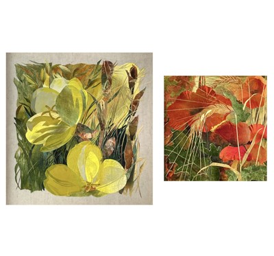 Lot 419 - Amanda RICHARDSON Flowers Two collaged works