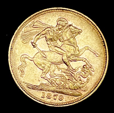 Lot 21W - Great Britain Gold Sovereign 1879 George &...