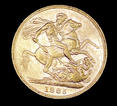 Lot 22D - Great Britain Gold Sovereign 1885 EF+ No...