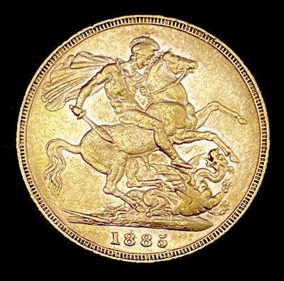 Lot 22E - Great Britain Gold Sovereign 1885 EF Melbourne...