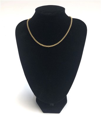 Lot 2464 - An 18ct gold belcher link chain, a spring...