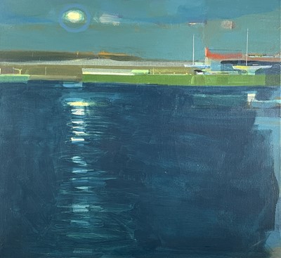 Lot 238 - Alasdair LINDSAY (XX-XXI) Moonlit Boatyard...
