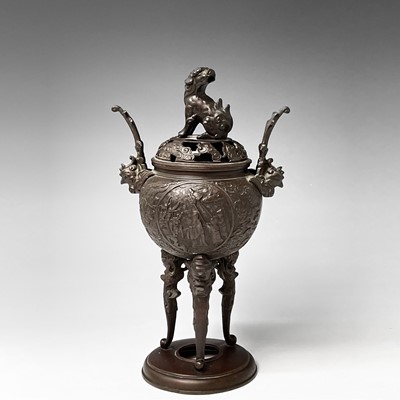 Lot 353 - A Japanese bronze incense burner, 19th century,...