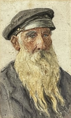 Lot 262 - Newlyn School Head of a Mariner Watercolour 15...