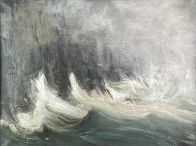Lot 1006 - Alec WILES (1924) North Coast Storm Oil on...