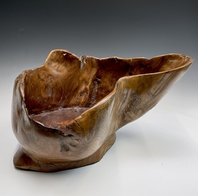 Lot 43 - A gnarled walnut large bowl, of rustic form,...