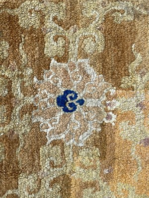 Lot 1279 - A Chinese rectangular rug fragment, 19th...