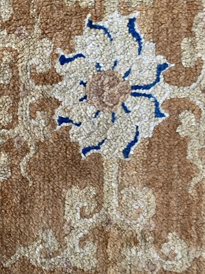 Lot 1279 - A Chinese rectangular rug fragment, 19th...