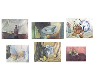 Lot 1028 - Alec WILES (1924) Five Still Lives Oil on...
