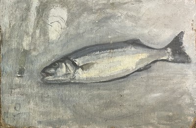 Lot 1030 - Alec WILES (1924) Bass Oil on canvas laid down...