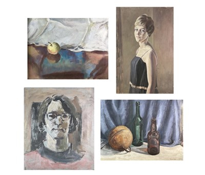 Lot 1037 - Alec WILES (1924) Two Portraits 75x50cm and...