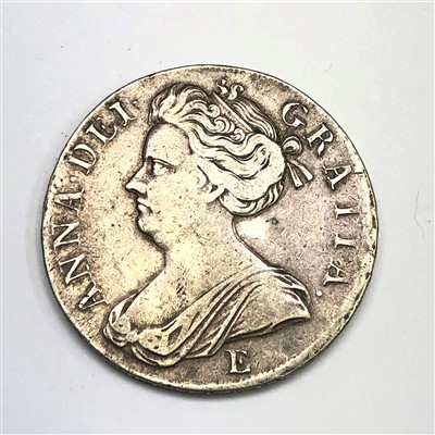 Lot 2657 - A Queen Anne, 1707 crown, mint mark E below...