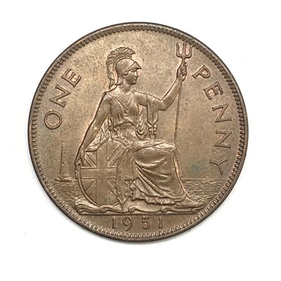 Lot 2671 - A rare 1951 penny, extremely fine.