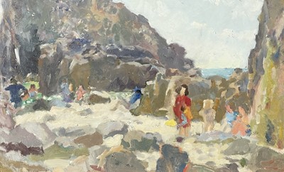 Lot 46 - John HARVEY (1935) A Day at the Beach,...