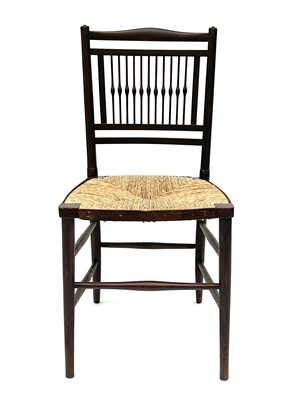 Lot 3201 - A walnut rush seated chair, early 20th century,...
