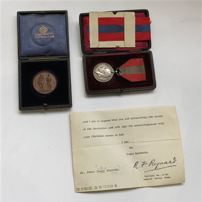 Lot 2674 - A George V imperial service medal to James...