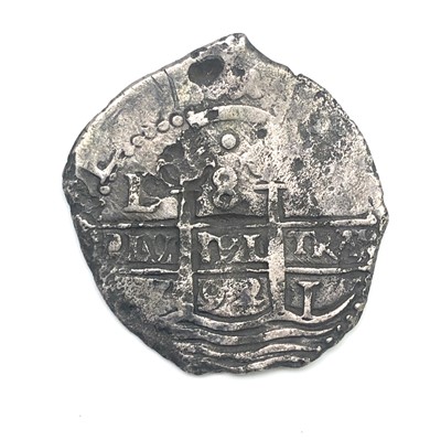 Lot 2573 - A Spanish cob 8 reale coin dated 1692, Lima...