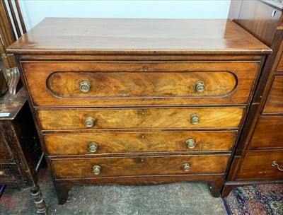 Lot 3348 - A mahogany secretaire chest, early 19th...