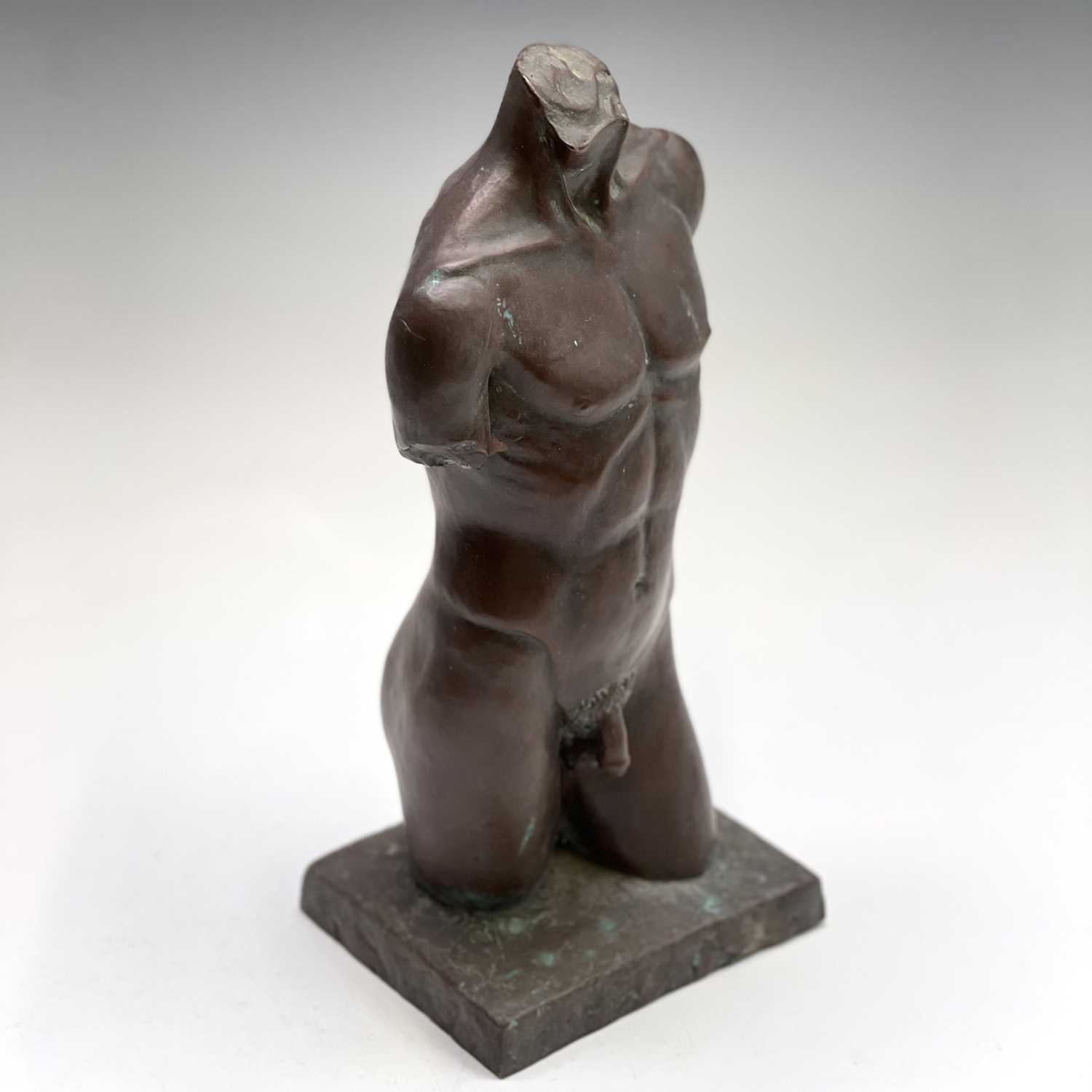 Lot 1067 - Alec WILES (1924) Males Torso Bronzed resin...