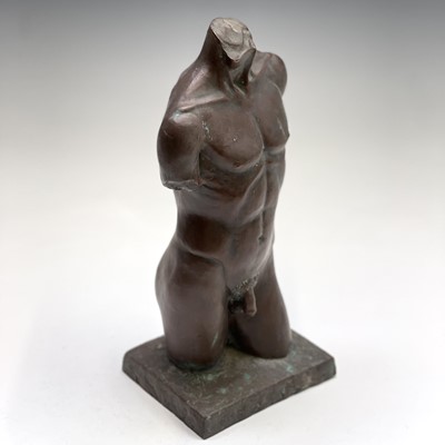 Lot 1067 - Alec WILES (1924) Males Torso Bronzed resin...
