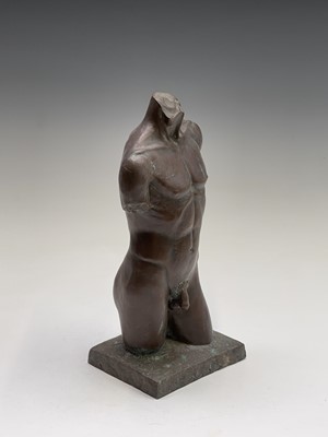 Lot 1067 - Alec WILES (1924) Males Torso Bronzed resin...