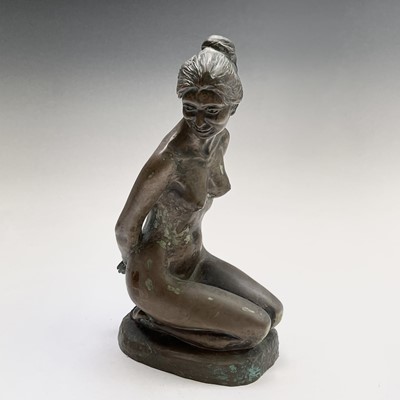 Lot 1072 - Alec WILES (1924) Kneeling Nude Bronzed resin...