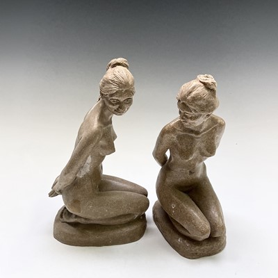 Lot 1075 - Alec WILES (1924) Kneeling Nude Two sand and...