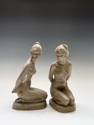Lot 1075 - Alec WILES (1924) Kneeling Nude Two sand and...
