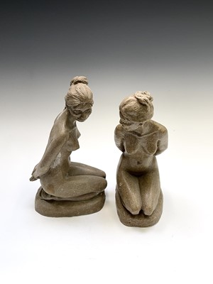 Lot 1075 - Alec WILES (1924) Kneeling Nude Two sand and...