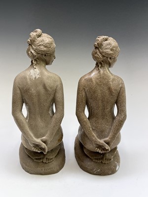 Lot 1075 - Alec WILES (1924) Kneeling Nude Two sand and...