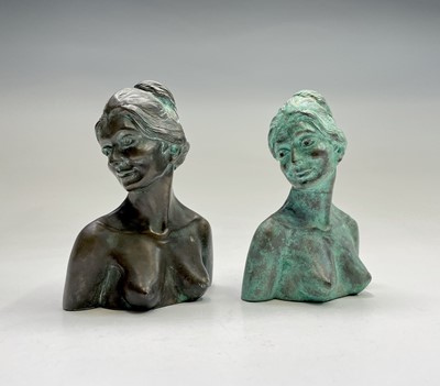 Lot 1078 - Alec WILES (1924) Female Portrait Two bronzed...