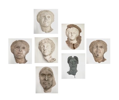 Lot 1083 - Head of Ceasar Bronzed resin mask Together...