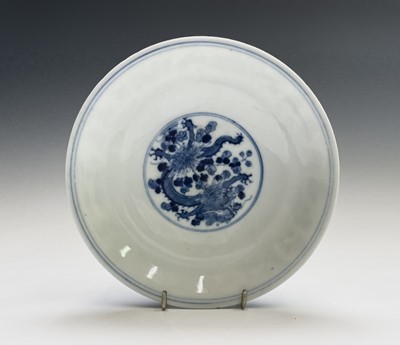 Lot 55 - A Chinese porcelain blue and white footed bowl,...