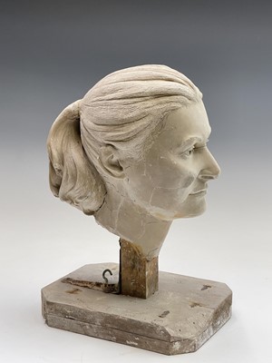 Lot 1088 - Alec WILES (1924) Female Head Plaster...