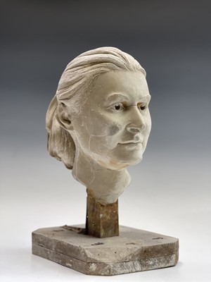 Lot 1088 - Alec WILES (1924) Female Head Plaster...