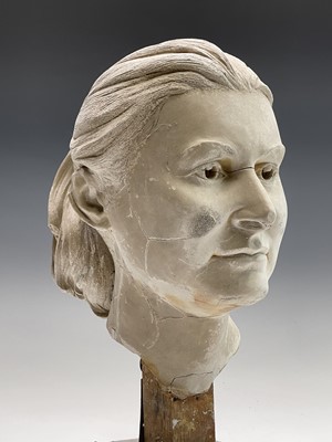 Lot 1088 - Alec WILES (1924) Female Head Plaster...