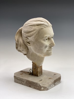 Lot 1088 - Alec WILES (1924) Female Head Plaster...
