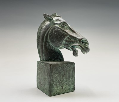 Lot 1091 - Alec WILES (1924) Horses Head Bronzed resin...