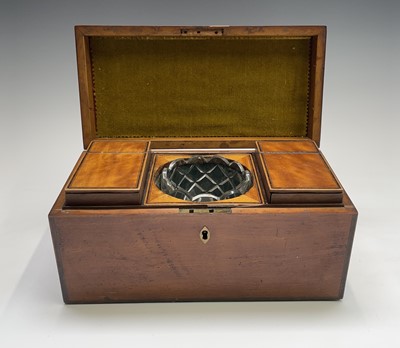 Lot 30 - A George III satinwood and rosewood banded tea...