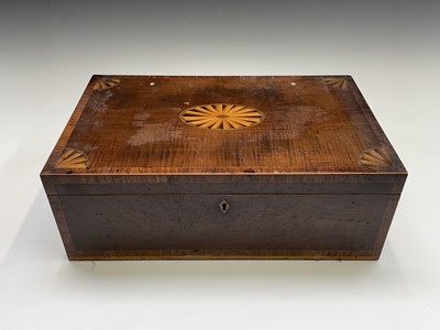 Lot 36 - A late George III mahogany and fan inlaid...
