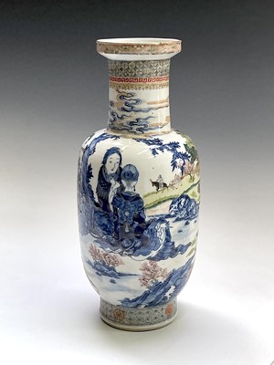 Lot 21 - A Chinese porcelain rouleau vase, Guangxu mark...