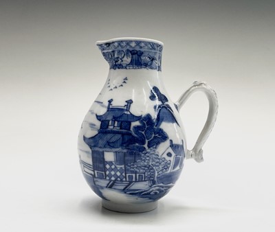 Lot 25 - A Chinese Export porcelain blue and white jug,...