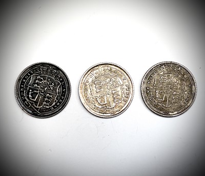 Lot 28H - Great Britain Silver 6d George III Comprising:...