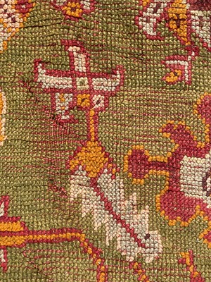 Lot 1272 - An Ushak carpet, West Anatolia, the green...