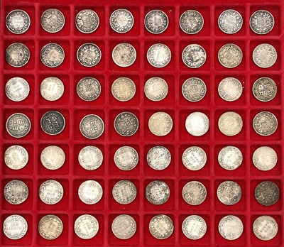 Lot 28M - Great Britain Silver 6d Queen Victoria (x56)...