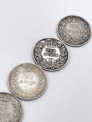 Lot 28P - Great Britain Silver 6d Queen Victoria -...