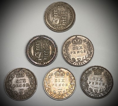 Lot 28V - Great Britain Silver 6d Queen Victoria -...