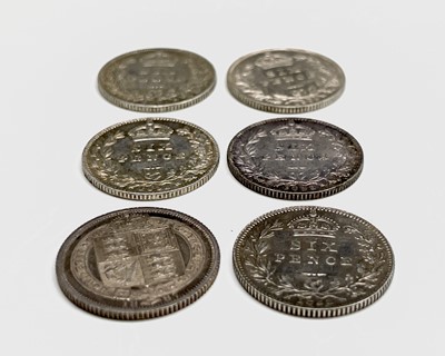 Lot 28W - Great Britain Silver 6d Queen Victoria -...