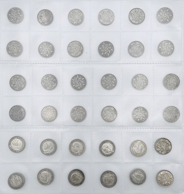Lot 29H - Great Britain Silver 6d King George V 6 Acorn...