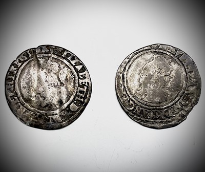 Lot 30D - Elizabeth I, Sixpences x 2. 1564 worn but...